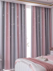 Cortinas opacas para niños, cortinas para dormitorio con aislamiento térmico, cortinas plateadas con estrellas centelleantes para niños, tratamiento de ventana superior con ojales antiguos