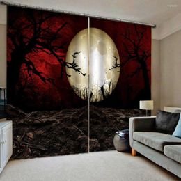 Gordijn Blackout Round Moon Curtains Po Window Drapes Luxury 3D voor woonkamer