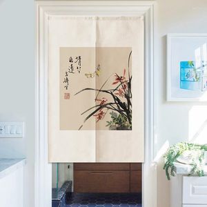 Rideau fleuri orchidée encre chinoise peinture libellule debout Lotus entrée bienvenue rideaux pour chambre salon porte