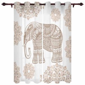 Rideau bohème animal éléphant motif extérieur pour le jardin rythme de chambre à coucher de chambre à coucher