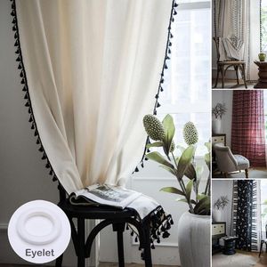 Rideau Boho rideaux Drap pure gland criblage cantonnière fenêtre pour chambre salon Europe à motifs tige poche