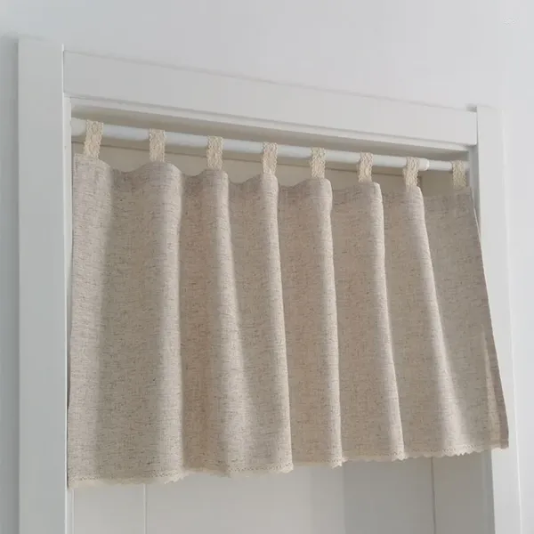 Cortina estilo bohemio de granja, cortinas de cocina con pestaña superior, semitransparente, corto para café, ventanas pequeñas, luz lateral francesa, 1 Panel