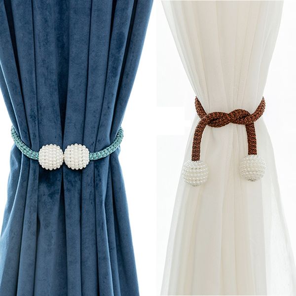 Poteaux à rideaux magnétiques support de haute qualité crochet boucle pince embrasse Polyester accessoire décoratif pour la maison