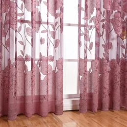 Gordijn burn -out rideau gordijnen bi'g bloemen Chinees 3D venster cortinas pure para woonkamer tulles alleen 1 pcc