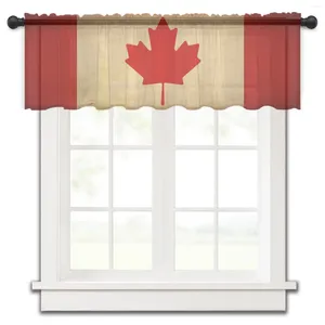 Rideau drapeau canadien Vintage court transparent fenêtre Tulle rideaux pour cuisine chambre décor à la maison petits rideaux de Voile
