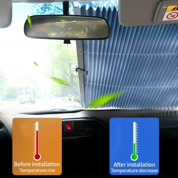 Cortina Car Sunshade Wandshield Protección retráctil Cortinas de ventana delantera/trasera para tonos de visera para el sol Summer UV Protective