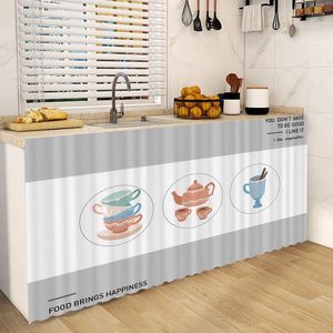 Rideau dessin animé armoires de cuisine anti-poussière placard garde-robe couverture auto-adhésif décor à la maison Rideau Cortina