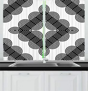 Gordijn houtskool grijs witte oosterse keuken gordijnen minimalistisch Arabisch traditioneel motief hedendaagse bohemian zigzag effecten venster