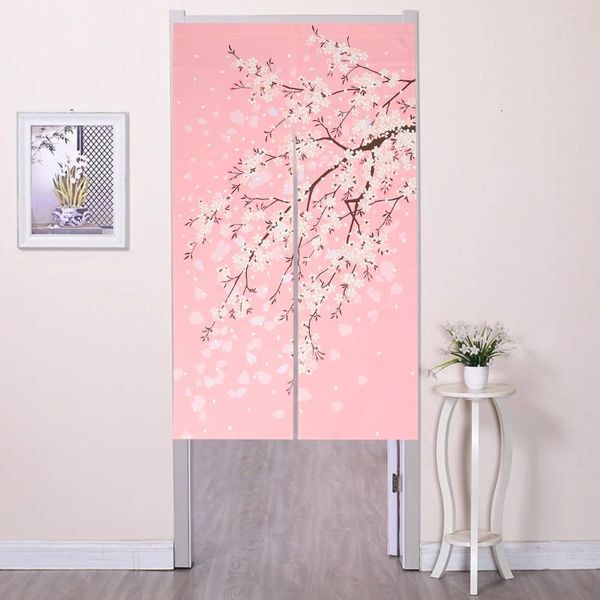 Rideau imprimé fleurs de cerisier, Style japonais, décoration de porte, plantes, Polyester (Polyester), Design de maison, Banquet