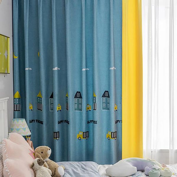 Cortina Para niños, Cortinas Para sala de estar Para salón, Cortinas Rideau, tela suave moderna nórdica, cortina completa para estudiantes 2023