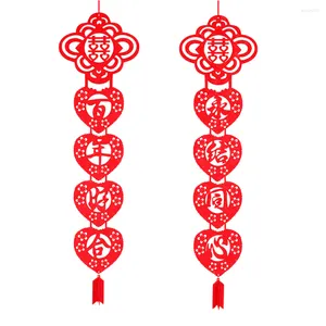 Gordijn Chinese deur couplet decor romantisch niet -geweven hangende banner bruiloft banners krans front