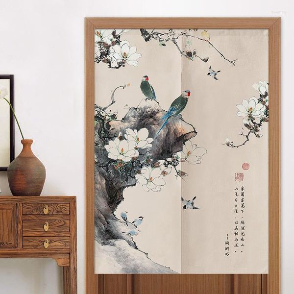 Rideau Chinois Fleur Et Oiseau Porte Salon Chambre Demi Noren Japonais Entrée Feng Shui