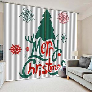 Rideau Décorations De Noël Pour La Maison Blackout 3D Fenêtre Rideaux Salon Chambre Rideaux Cortinas Rideaux Taille Personnalisée