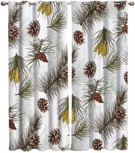 Gordijn kerstbeen Pine Pinecone Patroon Home Decor Raam Gordijnen Slaapkamer keukenpaneel voor woonkamer