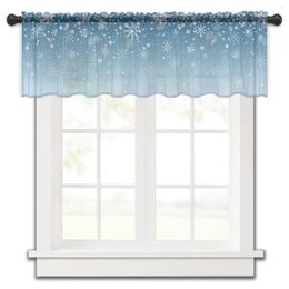 Gordijn Kerstmis Winter Sneeuwvlok Geleidelijke verandering Klein raam Tule Pure Korte slaapkamer Home Decor Voile gordijnen