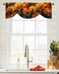 Rideau chrysanthème fleur fenêtre salon armoires de cuisine attache cantonnière passe-tringle