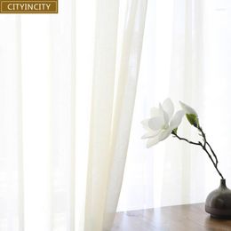 Rideau CITYINCITY Doux Blanc Tulle Rideaux Pour Salon Japon Style Voile Sheer Fenêtre Chambre À Manger Personnalisé