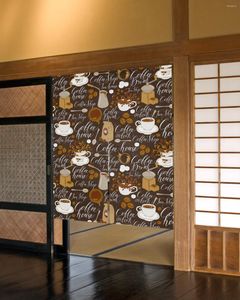 Rideau café grains tasses japonais porte cuisine porte rideaux décoratifs café Restaurant Noren suspendu demi-rideau