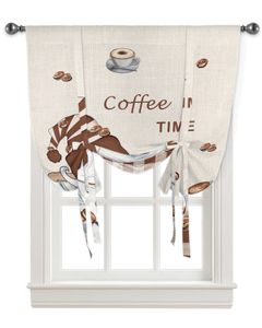 Rideau café nain grains de café, pour salon chambre à coucher, rideau de fenêtre à nouer moderne, rideau court de cuisine