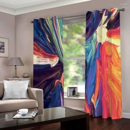 Cortina colorida Po Blackout 3D cortinas para sala de estar dormitorio patrón abstracto Cocina