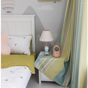 Gordijn kleurrijke bedrukte gestreepte gordijnen voor woonkamer slaapkamer geel raam gordijn huisdecoratie