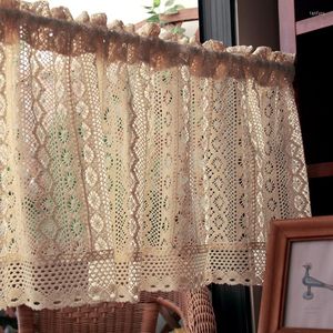 Gordijn Country Crochet Half Rod Lintel Cabinet Artistic Style Kleine gordijnen voor slaapkamer