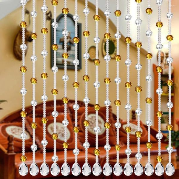 Cortina de cristal con cuentas de rosas para sala de estar, dormitorio, ventana, puerta, decoración de boda, regalo de Navidad para el hogar