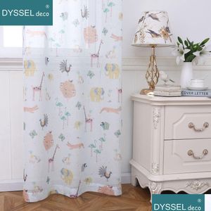 Gordijn Gordijn Natuurlijke Kinderkamer Kinderen Leuke Cartoon Dieren Afdrukken Europa Stijl Tle Sheer Blackout Windows Drape Voor Kidroom Dr Dhila