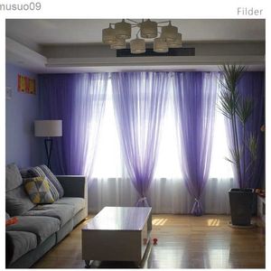 Rideau rideau blanc violet chaîne rideaux couleur Pure Tulle chambre fenêtre porte diviseur pure drapé décoration de mariage