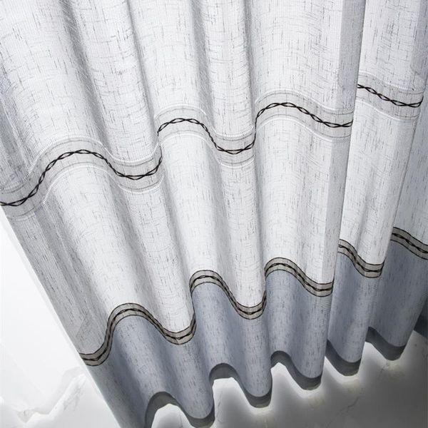 Rideaux rideaux pour salon salle à manger chambre personnalisé moderne minimaliste gris couture coton lin porte fenêtre décor