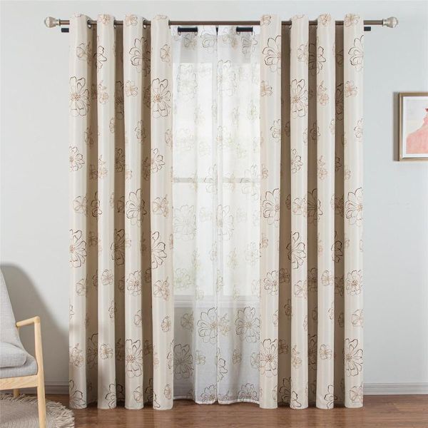 Cortinas para sala de estar, comedor, dormitorio, estampado de flores moderno de lujo, sombreado alto, puerta de ventana Simple, estilo Pastoral fresco