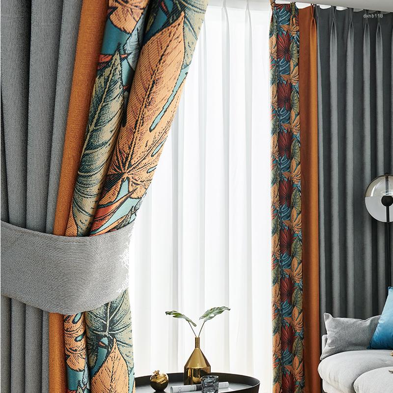 Cortinas de cortina para sala de estar quarto de jantar de luxo de luxo de luxo nórdico simple simples retro americano espessamento