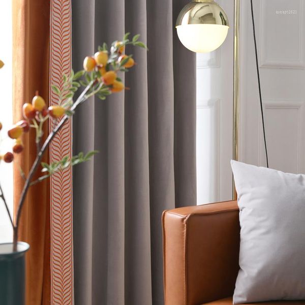 Cortinas para sala de estar, cortinas gruesas de terciopelo con sombreado de Color sólido, costuras de alta gama, lujosas, insonorizadas, para dormitorio