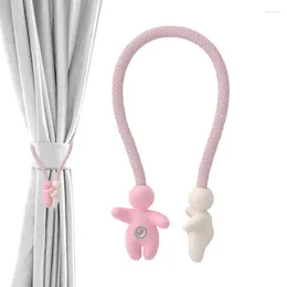 Embrasses de rideaux magnétiques en forme de Mini-figure, supports de boucles décoratifs élégants pour l'extérieur, bandes de cravate solides, corde moderne pour rideaux