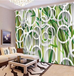 Rideau personnalisé 3d rideaux créatifs cercle vert rideaux fenêtre rideaux pour salon luxueux moderne chambre rideau