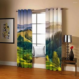 Cortina personalizada hermosa ventana opaca 3D cortinas para sala de estar dormitorio paisaje natural