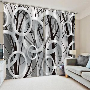 Gordijn Custom Black Branch Curtains 3D Set voor slaapkamer woonkantoor el thuis muur decoratief