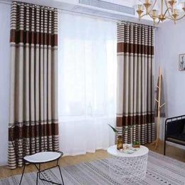 Personnalisation du rideau rideaux de style chinois pour la salle à manger vivante chambre à coucher moderne minimaliste rayé en option en tulle en option