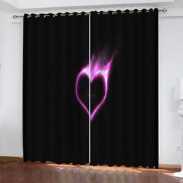 Le rideau a adapté le coeur noir aux besoins du client des rideaux de fenêtre de l'occultation 3D de luxe de taille pour le salon