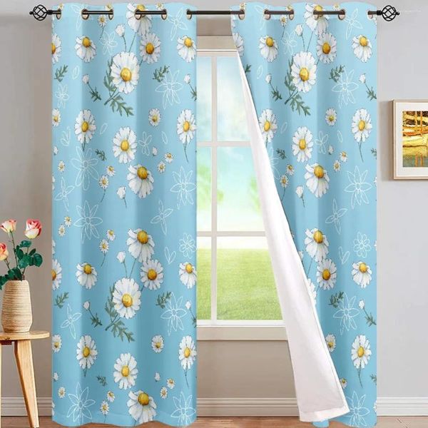 Rideau Marguerite Fleur Doux Et Respectueux De La Peau Motif Exquis Rideaux Semi-Ombrage Isolation El Salon Polyester Tissu Rideaux