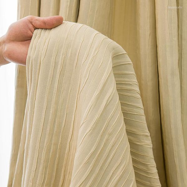 Curtain Dark Curtains For Living Dining Room Bedroom Wrinkled Thick High-shading Modern Simple Study Window Partition Short