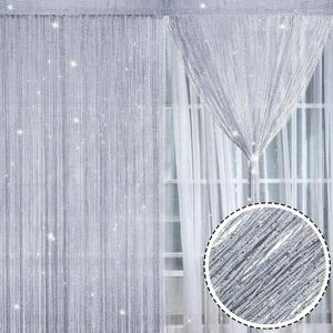 Gordijndecoratie kamer divider net raam gordijnen deur scherm glitter snaar paneel hangende kralen