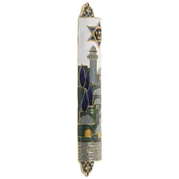 Rideau de porte à défilement, décor Mezuzah en métal rétro, écriture de prière, cadeau religieux, artisanat, symboles sacrés