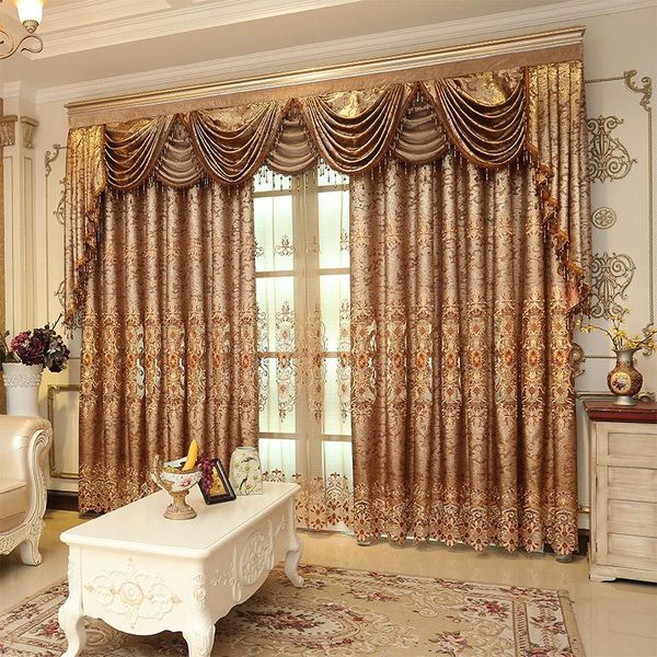 Rideaux rideaux 1 pièce luxe européen brodé rideaux Tulle ou tissu pour salon café chambre