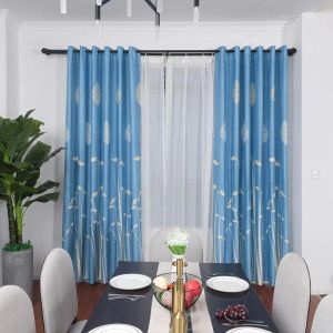 Cortinas 1 pieza, cortinas de algodón estampadas con patrón de brotes de frijol para sala de estar, comedor, dormitorio, ventana, estilo moderno, Simple, de alta calidad