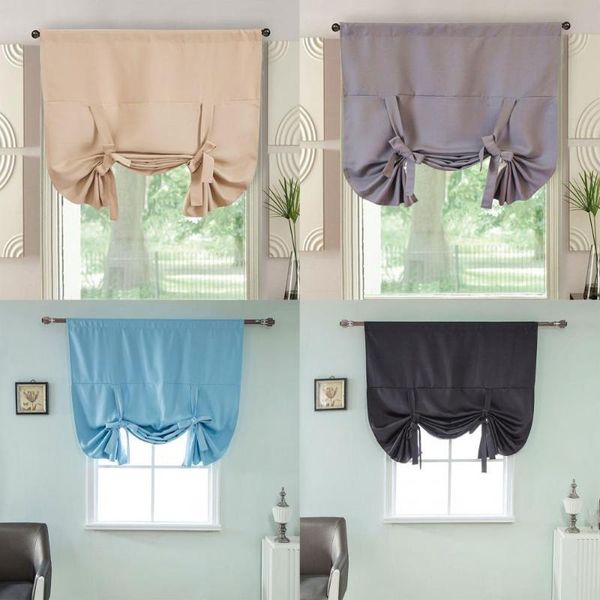 Rideaux rideaux 1PC attacher oeillet occultant draperie décoration de la maison accessoires pare-soleil tissu pour cuisine fenêtre