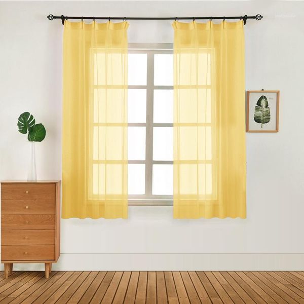 Rideaux Rideaux 1pcs Rideaux de tulle modernes Solide Couleur Fenêtre Screening Porte Voile Cortinas Dormitorios Sheer pour Chambre Salon1