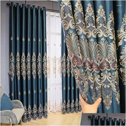 Cortinas cortinas 2022 cortinas para sala de estar lujo europeo alto sombreado bordado flor elegante ventana dormitorio gota d dhhfp