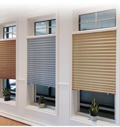 Cortinas Aqumotic Sombrilla plisada Sastrería simple y gratuita Ola Ventana Bahía 30% Sombreado Blackout Cortinas cortas Tratamientos DrapesCurtai