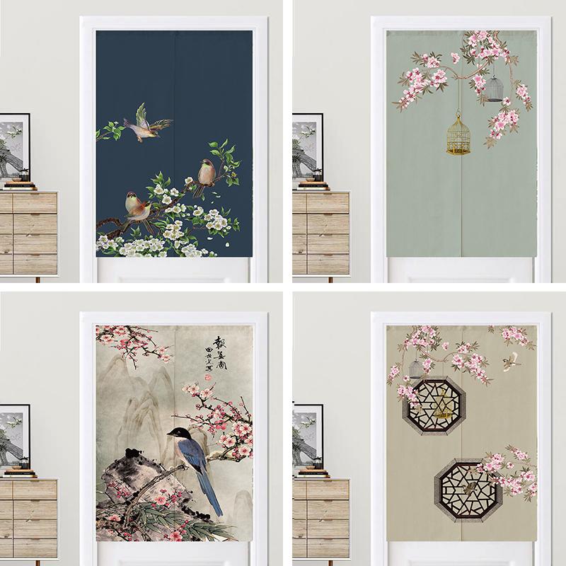 Gardin draperier kinesisk blomma och fågel dörr vardagsrum dörröppning sovrum kök toalett dekoration halv feng shui